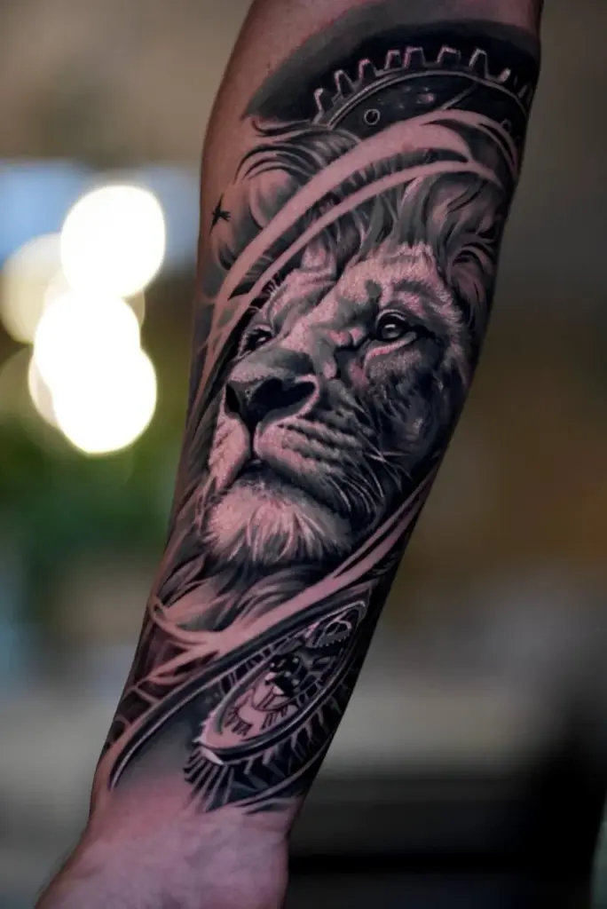 Realistisches Löwentattoo | Bad Baboon Dortmund